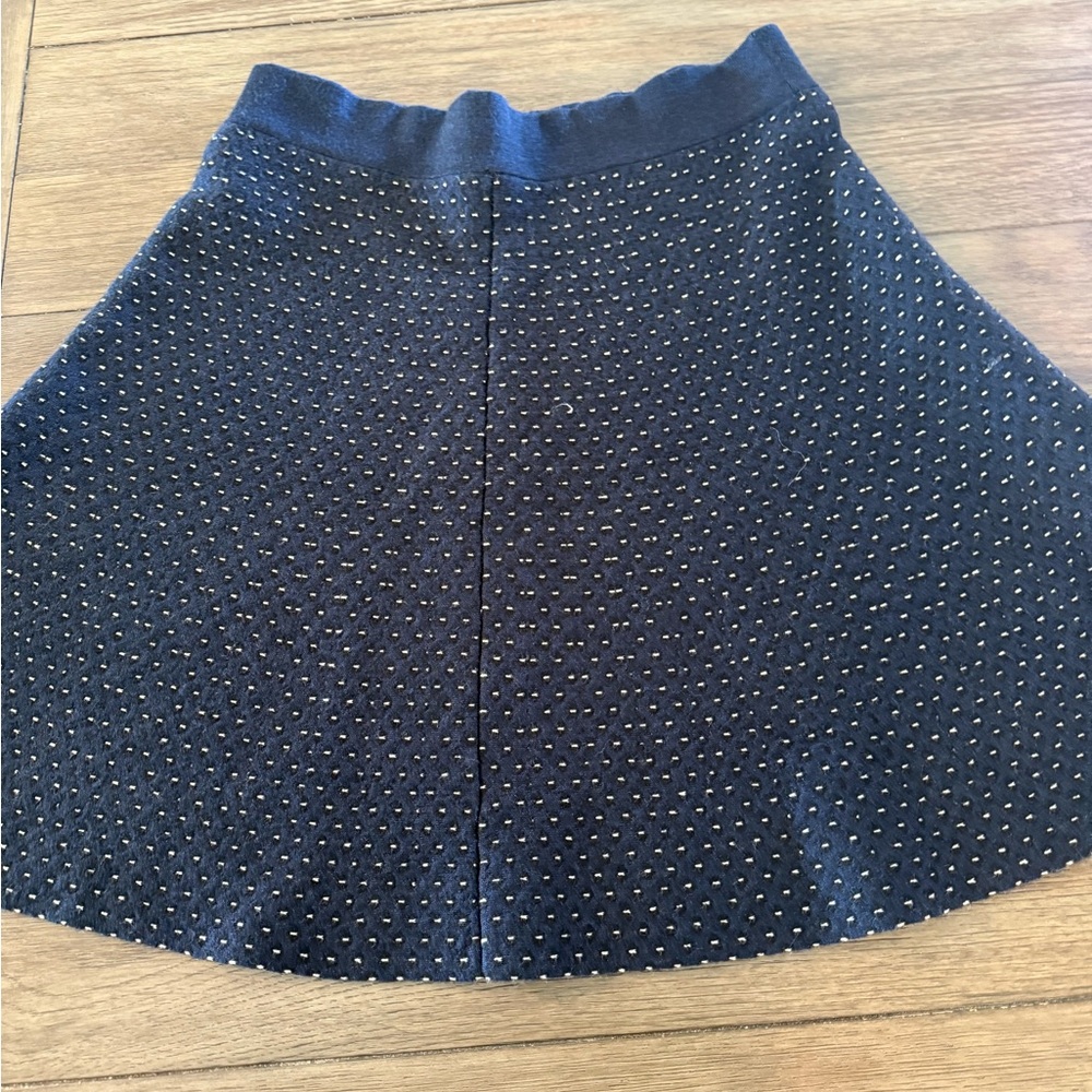 Ann Taylor Navy A-Line Skirt with Dot Detail